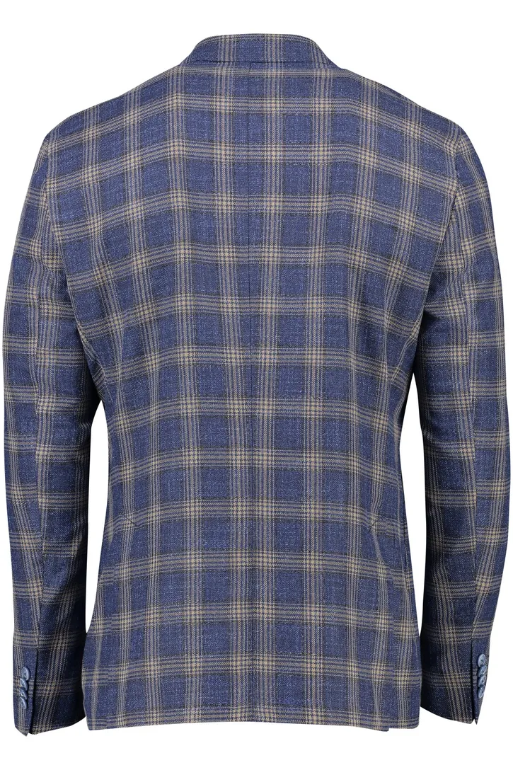 Digel colbert wol blauw geruit