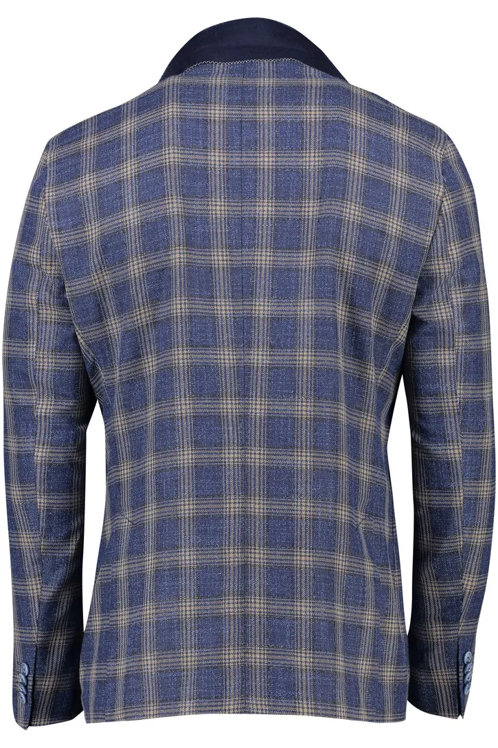 Digel colbert wol blauw geruit
