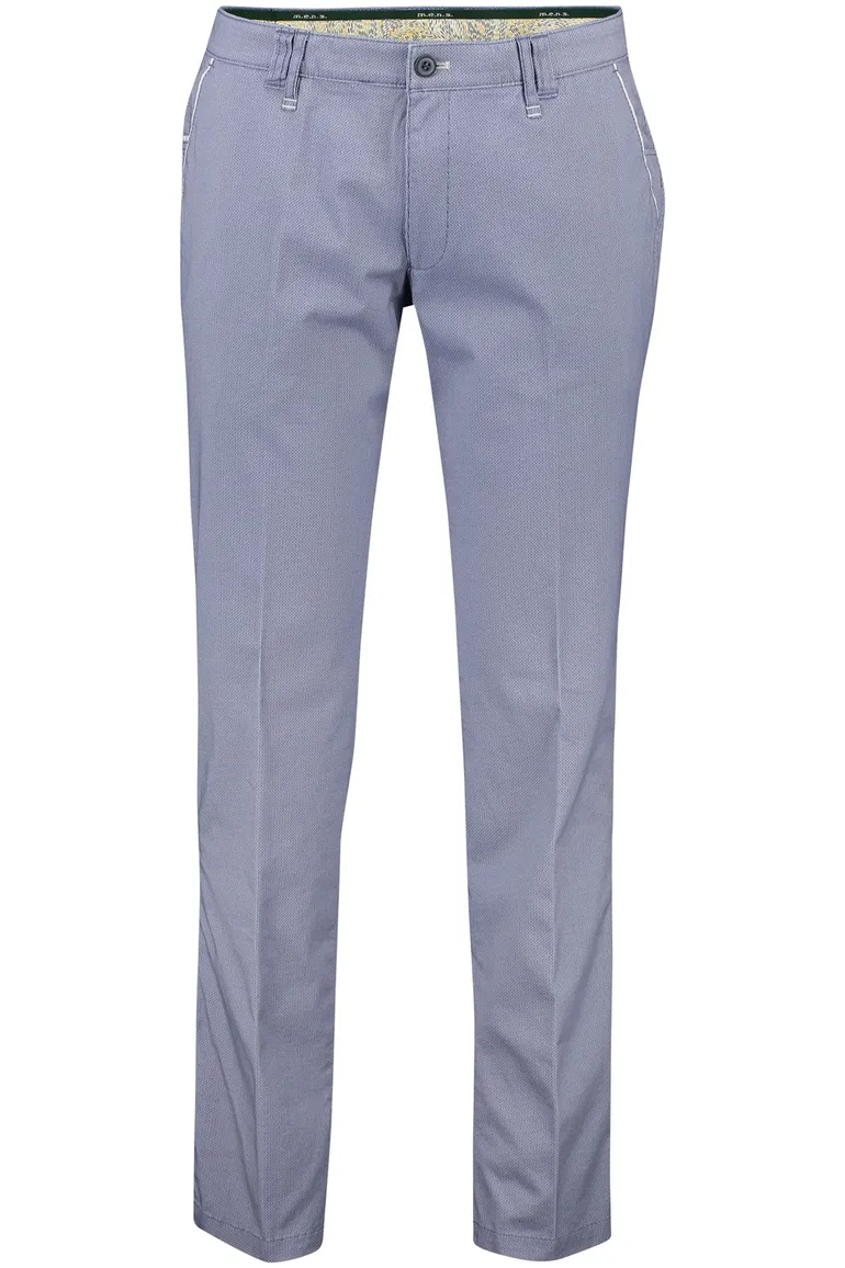 M.E.N.S. Modern fit broek blauw katoen stretch Meran U