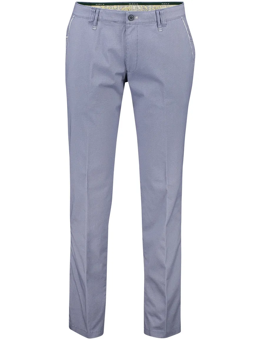 M.E.N.S. Modern fit broek blauw katoen stretch Meran U