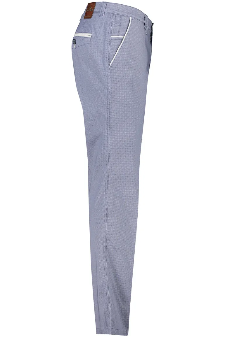 M.E.N.S. Modern fit broek blauw katoen stretch Meran U