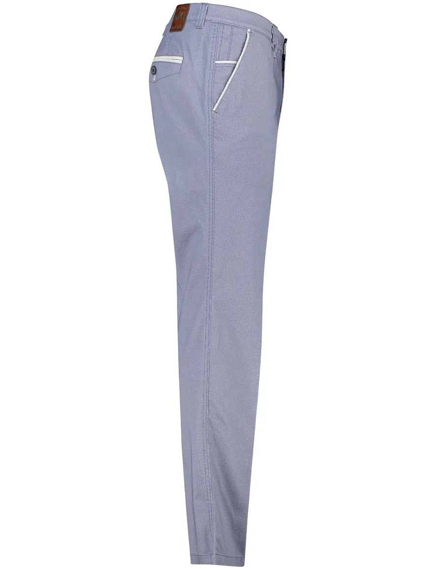 M.E.N.S. Modern fit broek blauw katoen stretch Meran U