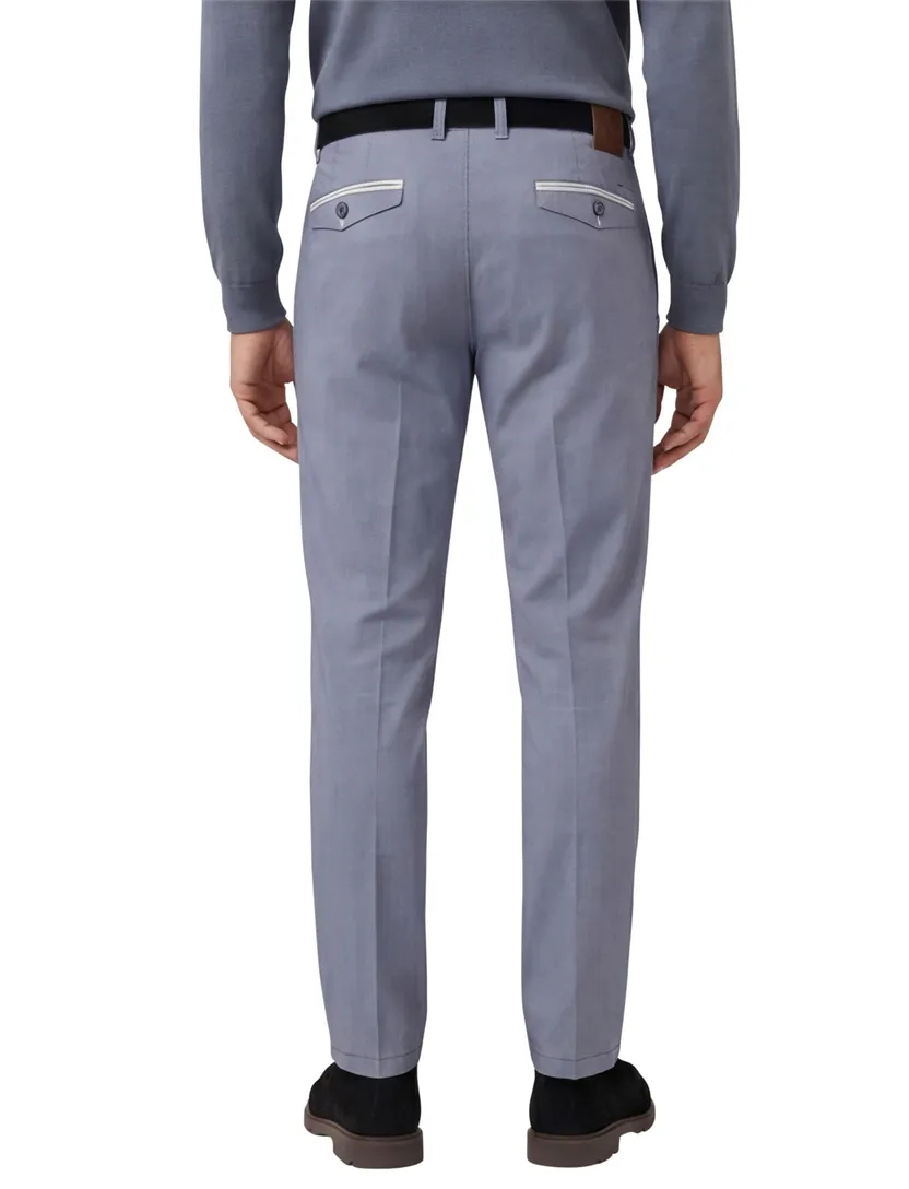 Modern fit Meran U M.E.N.S. katoenen broek blauw stretch