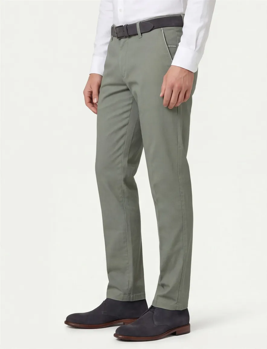 M.E.N.S. pantalon olijfgroen Meran wijde fit