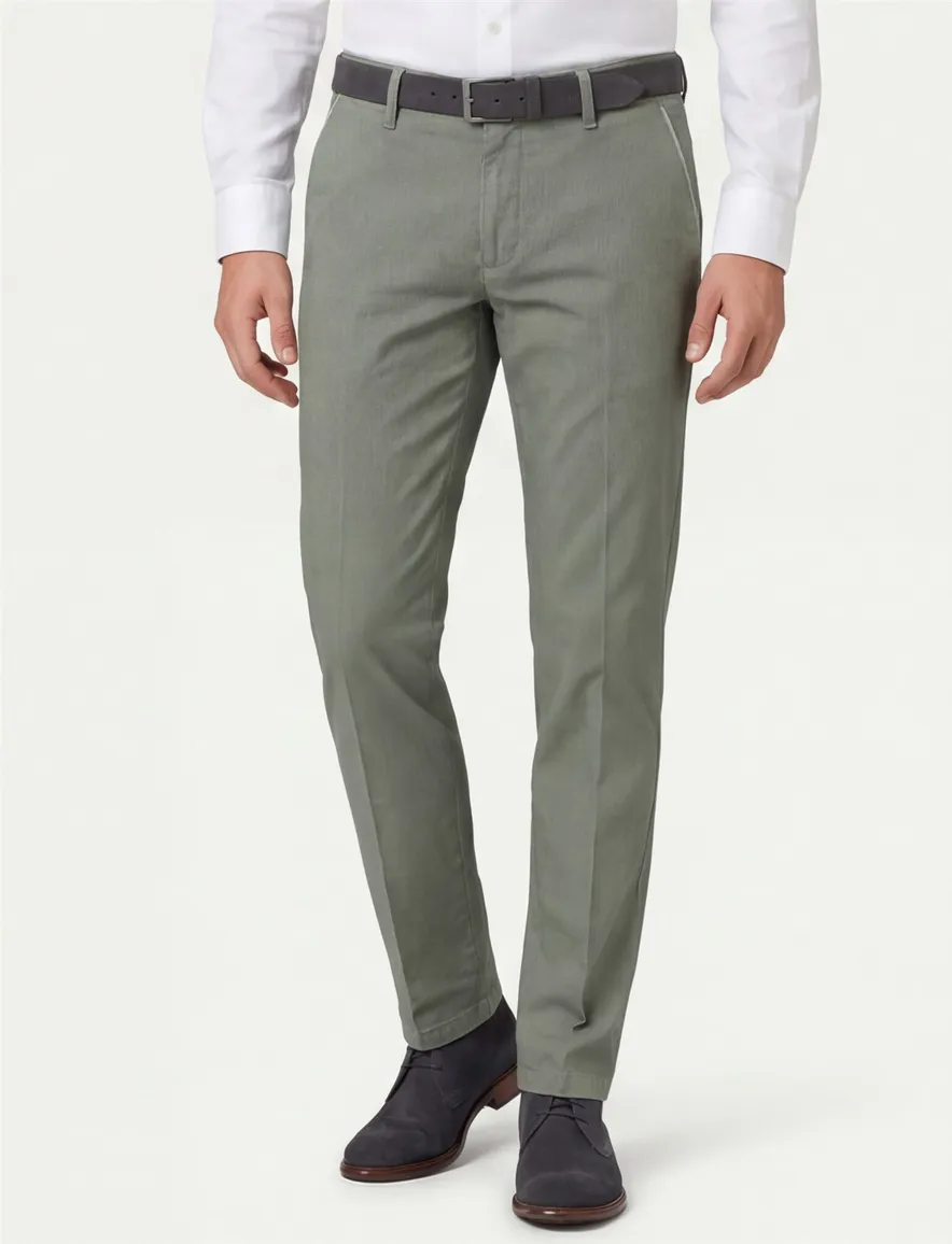 M.E.N.S. pantalon olijfgroen Meran wijde fit