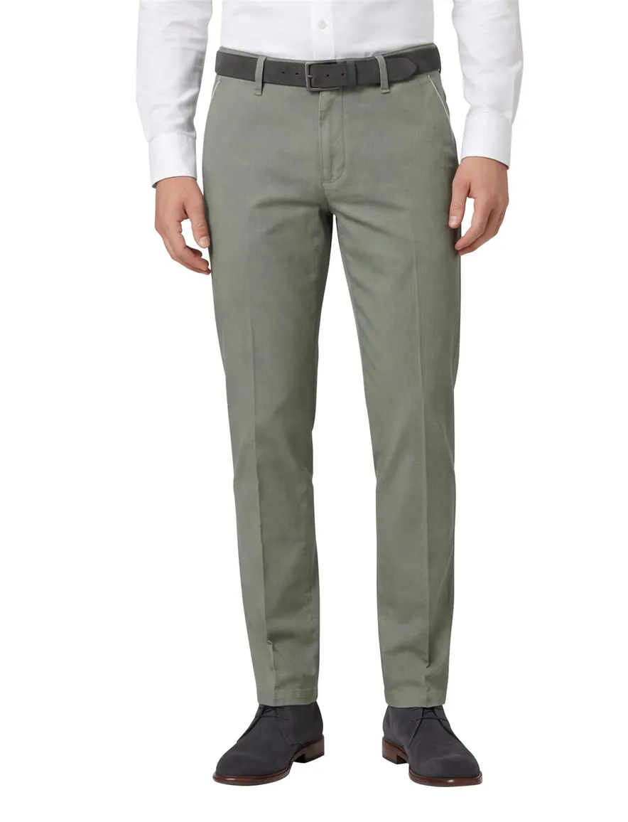 M.E.N.S. pantalon olijfgroen Meran wijde fit