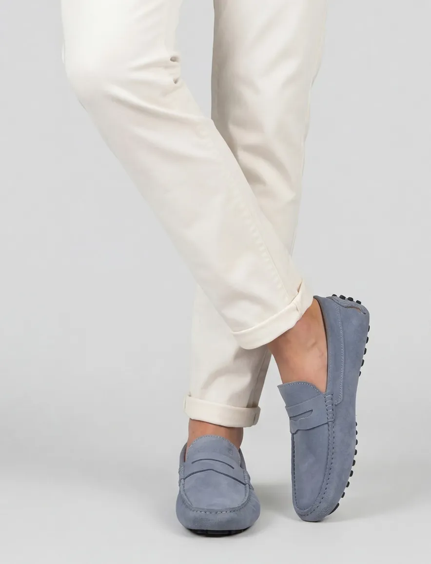 Floris van Bommel loafers blauw leer