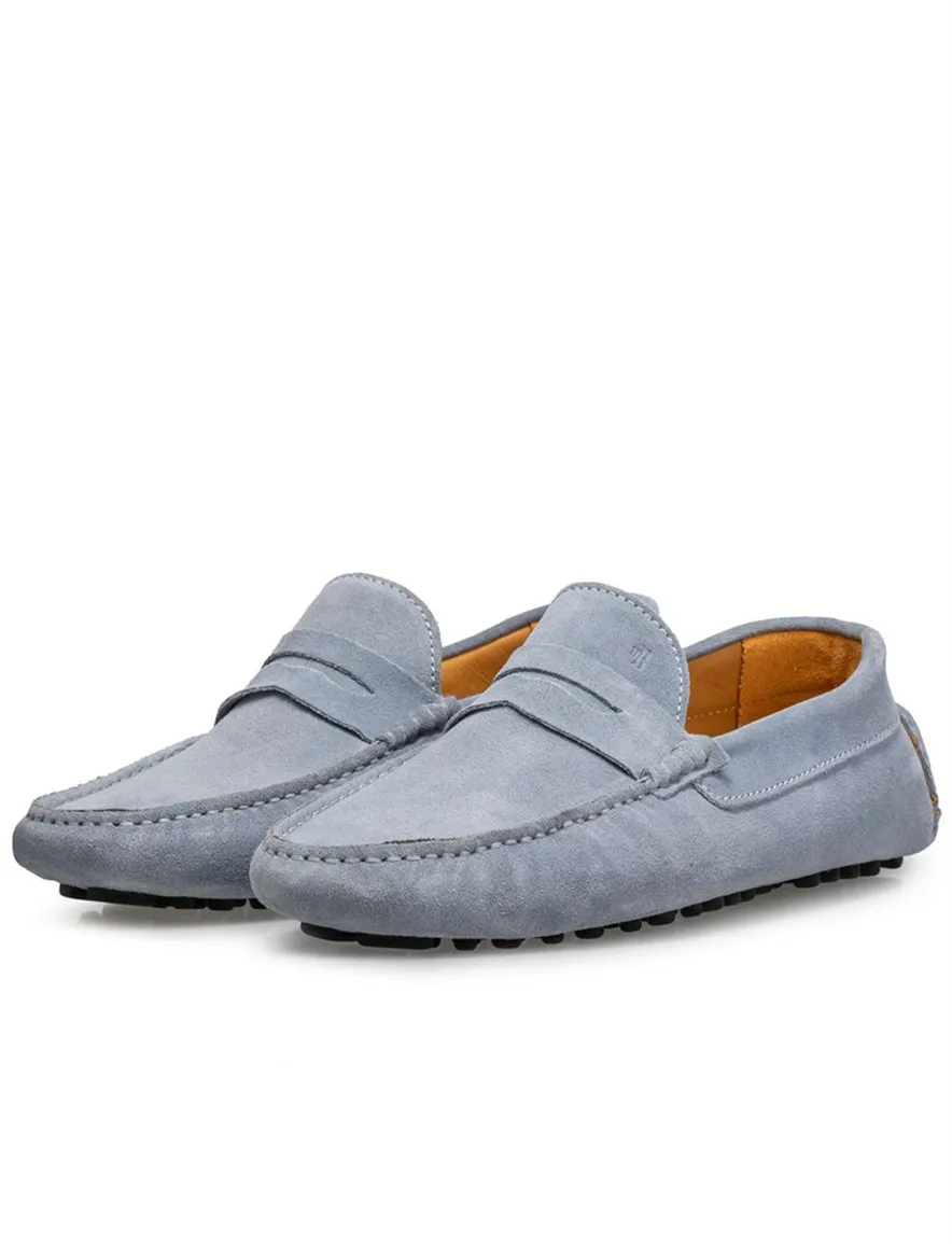 Floris van Bommel loafers blauw leer