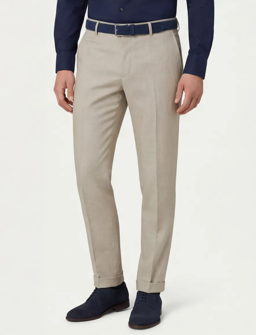 Strellson chino pantalon mix en match beige effen normale fit