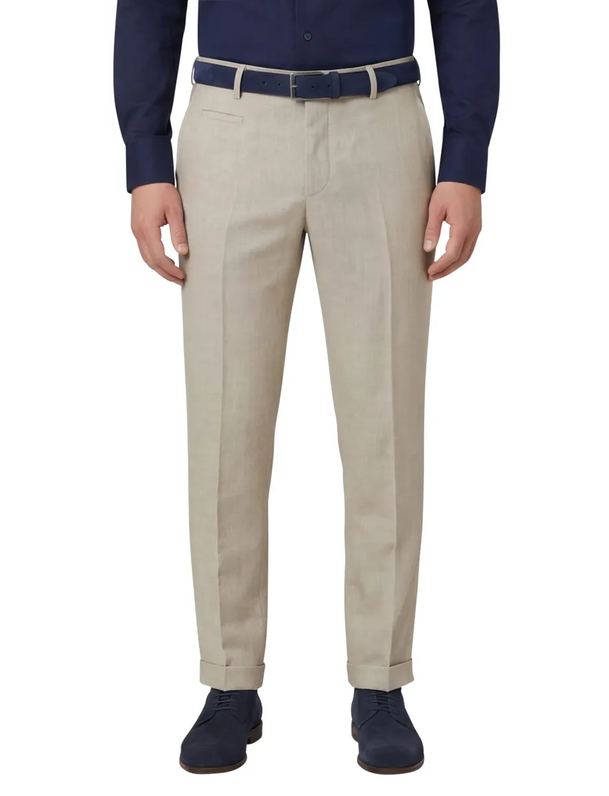 Strellson chino pantalon mix en match beige effen normale fit