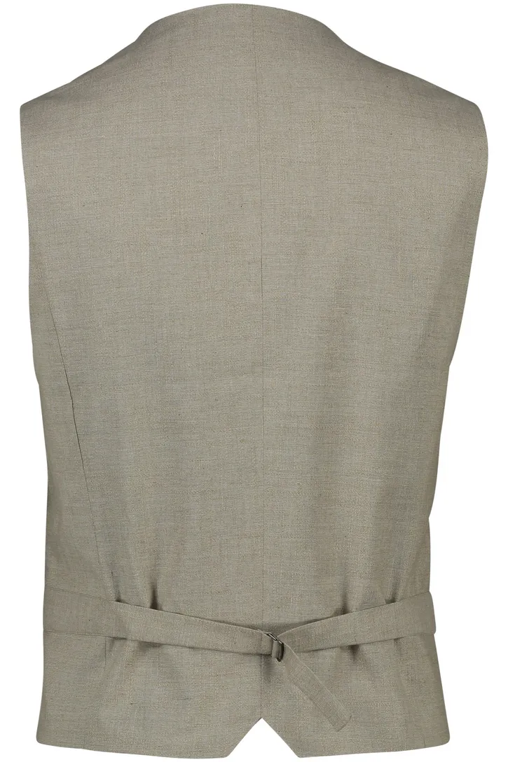 Strellson gilet beige effen katoen steekzakken normale fit