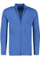Portofino vest opstaande kraag blauw rits effen katoen extra lang