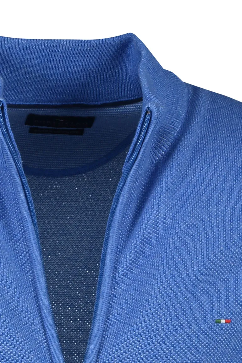 Portofino vest blauw effen extra lang