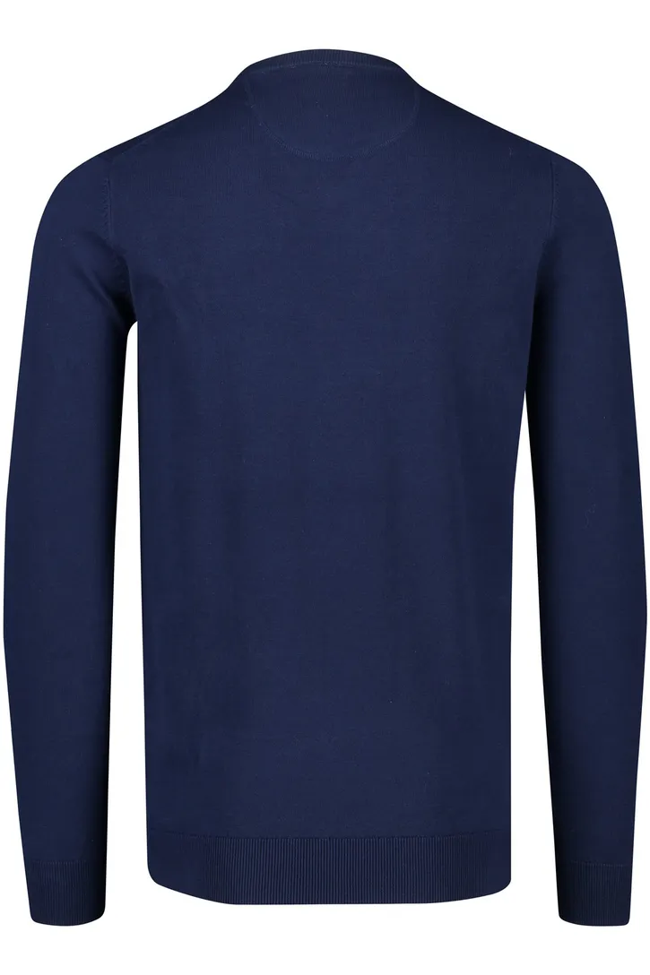 Portofino trui v-hals normale fit blauw extra lang