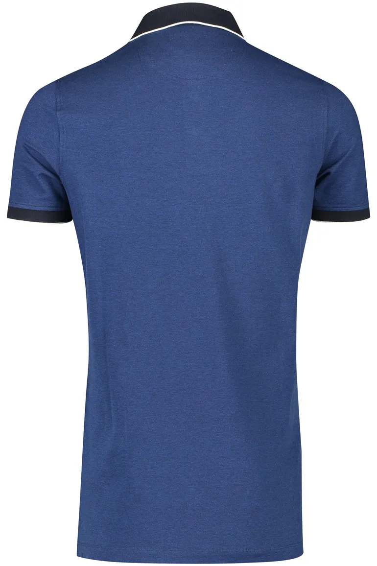 Portofino polo normale fit blauw effen katoen-stretch