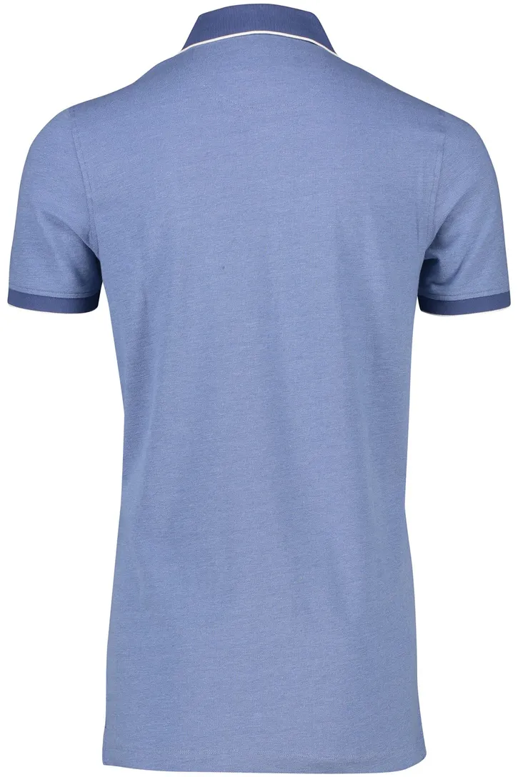 Portofino polo korte mouw normale fit blauw effen katoen extra lang