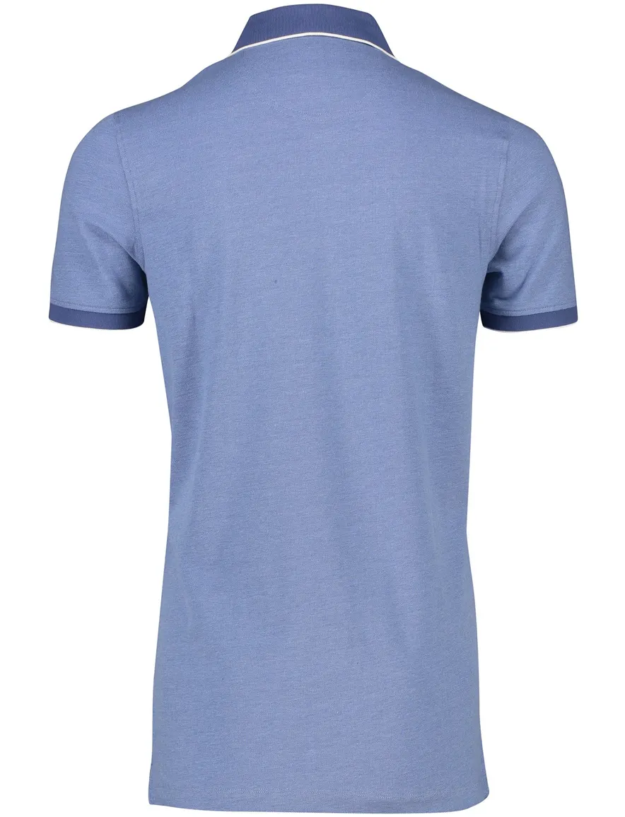 Portofino polo normale fit blauw effen katoen 3 knoops
