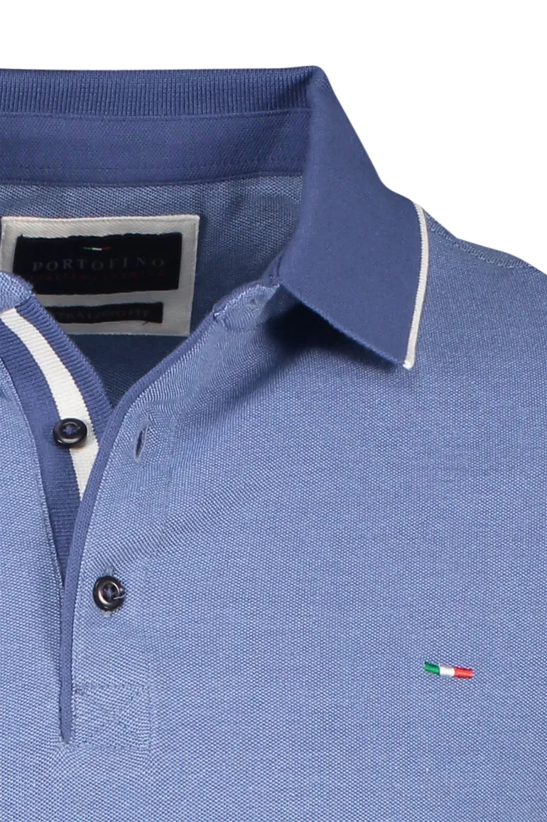 Portofino polo extra lang blauw 3-knoops