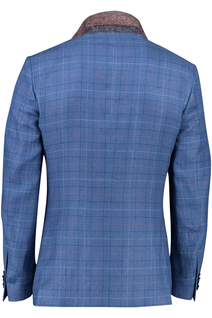 Magee wijde fit colbert blauw geruit