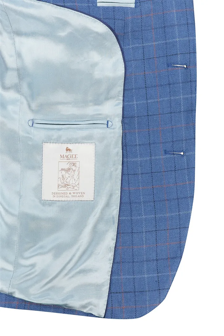 Magee wijde fit colbert blauw geruit