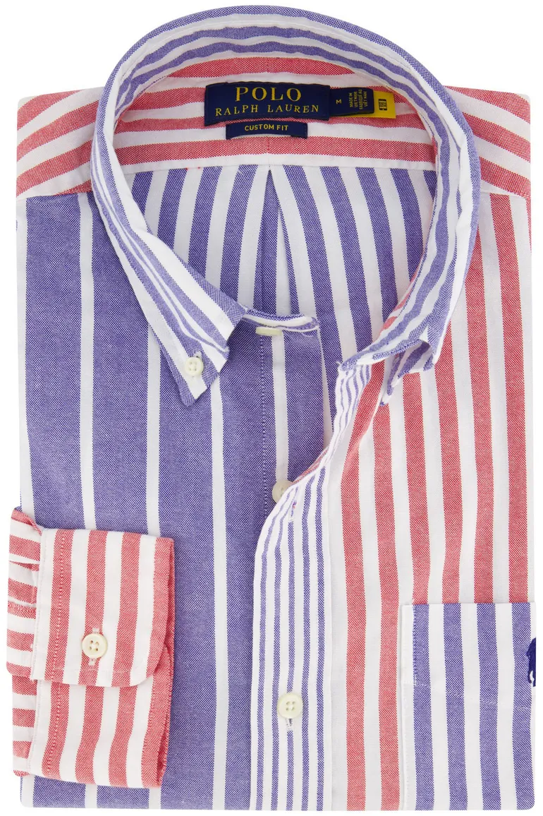 Polo Ralph Lauren overhemd gestreept roze/paars