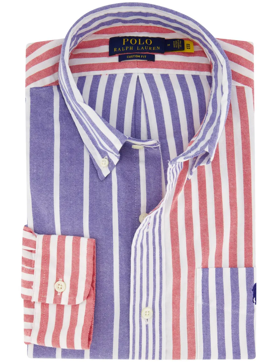 Polo Ralph Lauren overhemd gestreept roze/paars