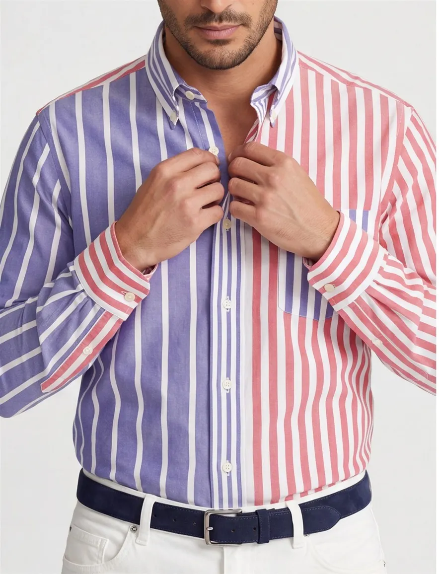 Polo Ralph Lauren overhemd normale fit paars gestreept