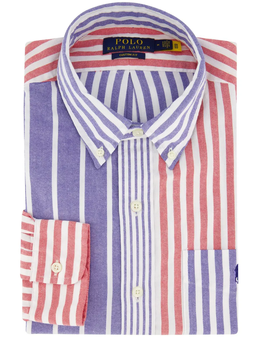 Polo Ralph Lauren overhemd gestreept roze/paars