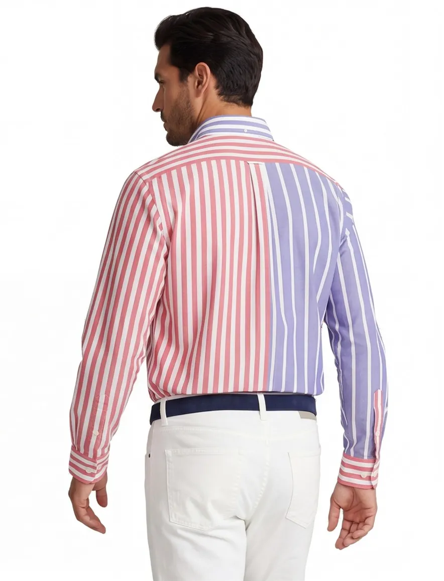 Polo Ralph Lauren overhemd normale fit paars gestreept