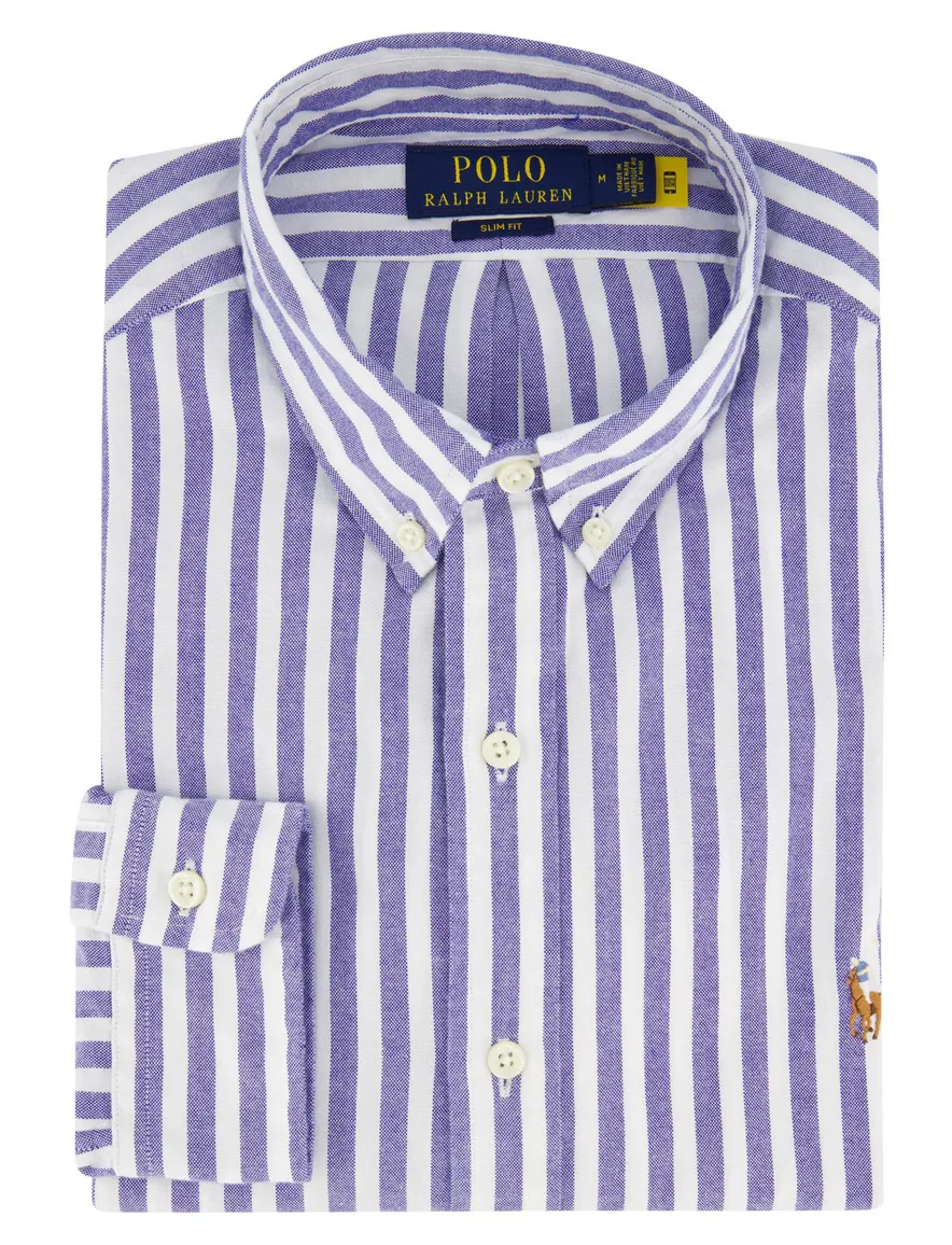Polo Ralph Lauren Slim Fit overhemd lichtblauw gestreept