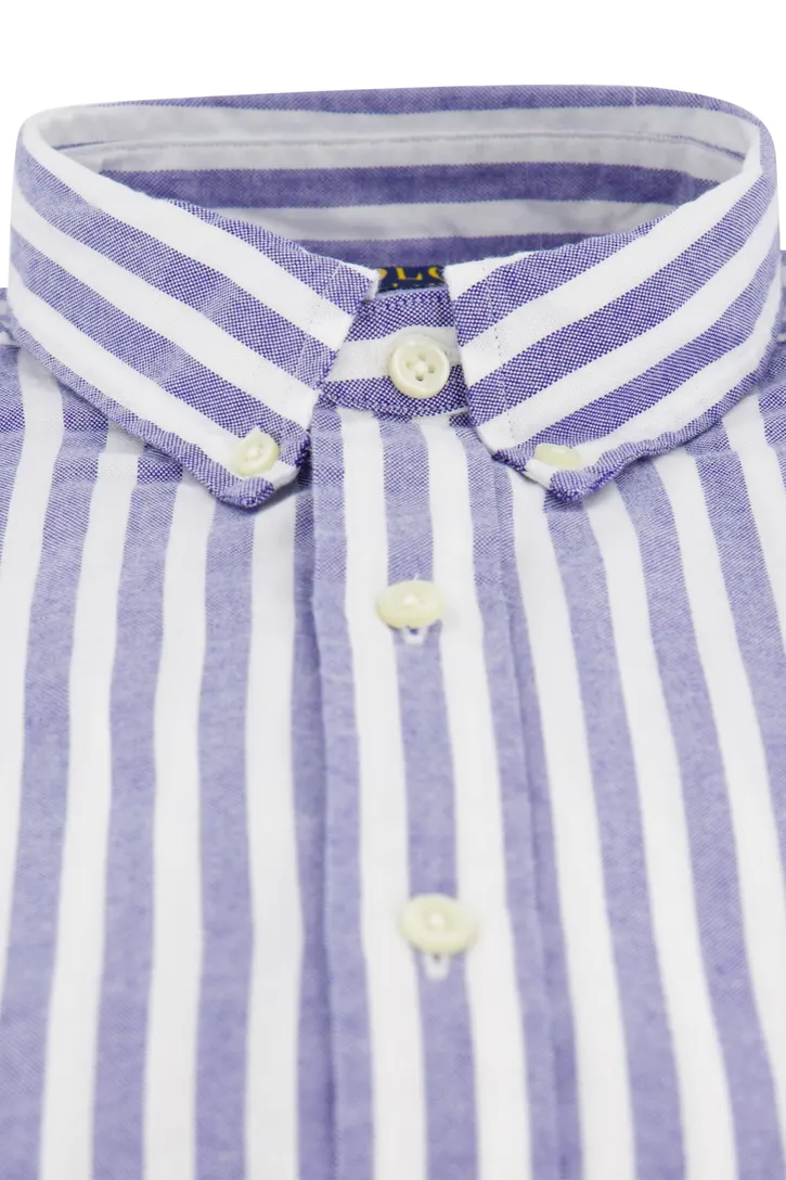 Polo Ralph Lauren Slim Fit lichtblauw gestreept overhemd