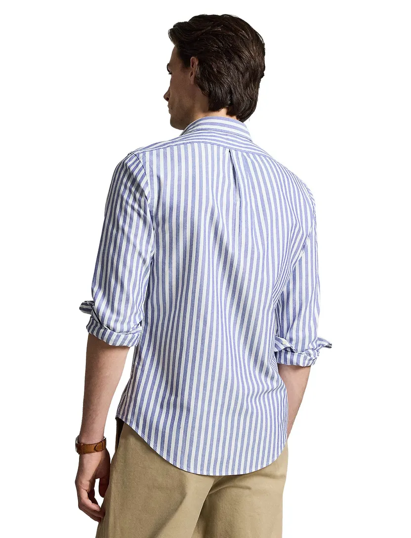 Polo Ralph Lauren Slim Fit lichtblauw gestreept overhemd