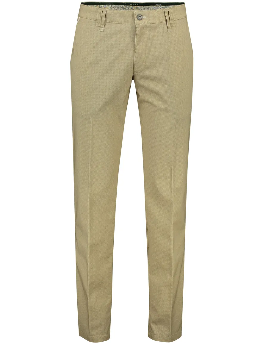M.E.N.S. katoenen chino khaki effen katoen Meran U wijde fit