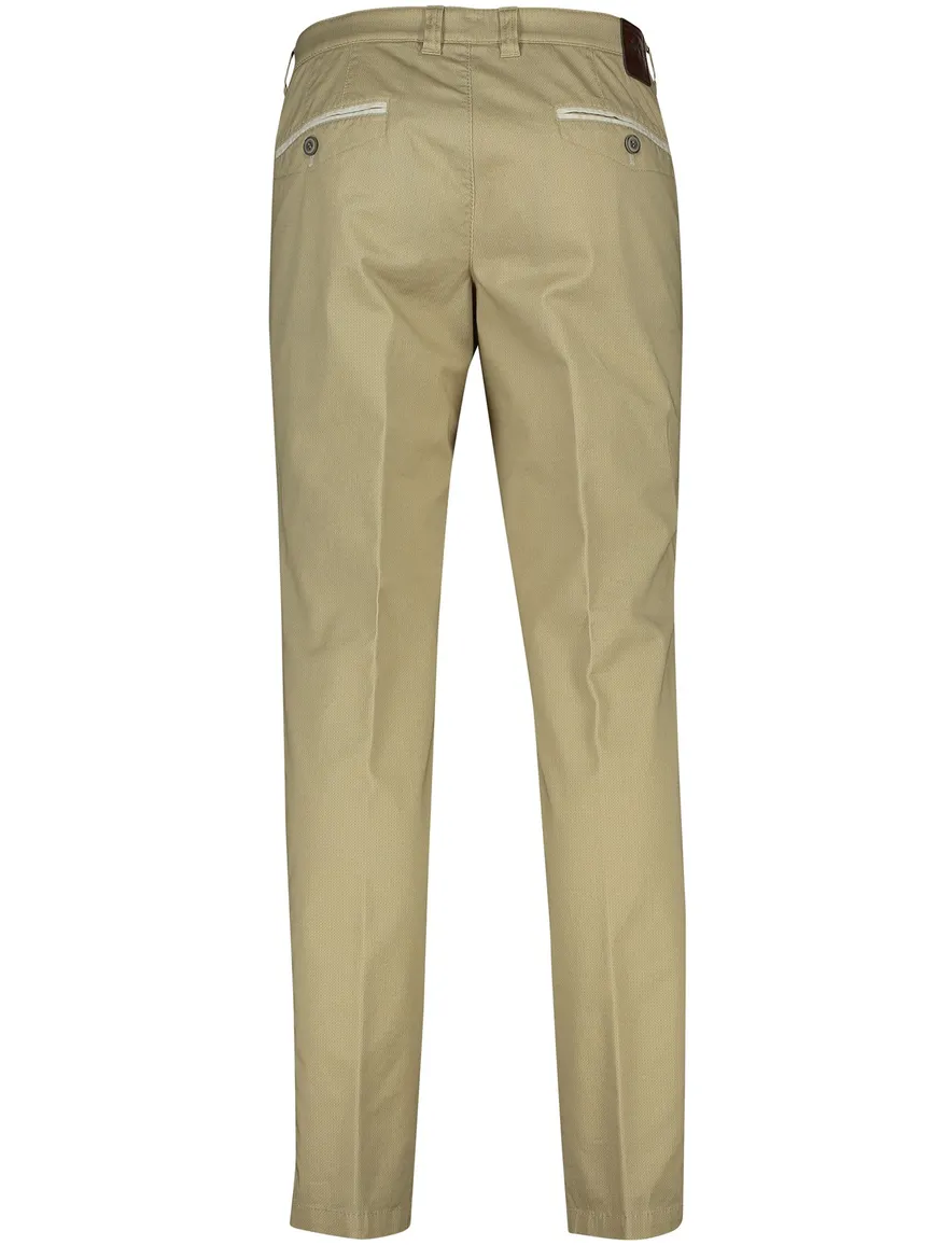 M.E.N.S. katoenen chino khaki effen katoen Meran U wijde fit