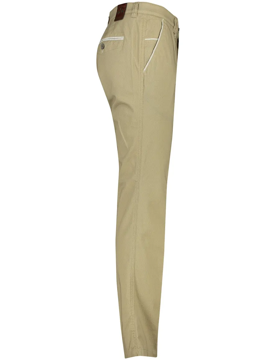 M.E.N.S. katoenen chino khaki effen katoen Meran U wijde fit