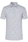 Desoto polo slim fit blauw geprint ananas katoen