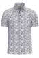 Desoto poloshirt blauw geprint surf katoen slim fit