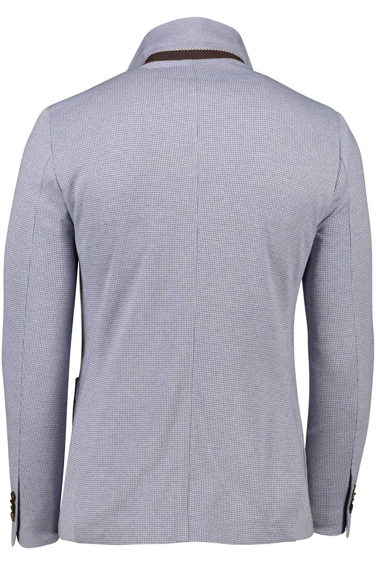 Born With Appetite colbert blauw gemêleerd slim fit met zakken