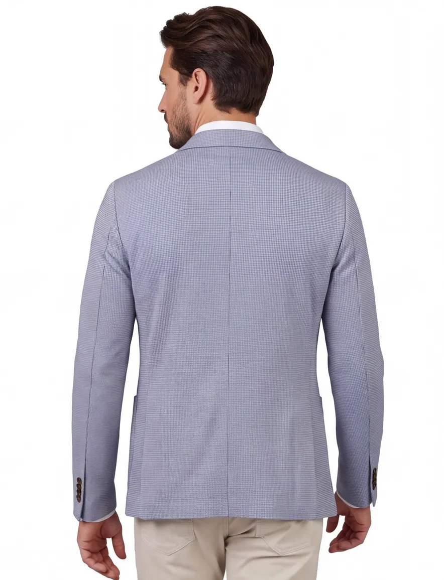 colbert Born With Appetite slim fit blauw geruit