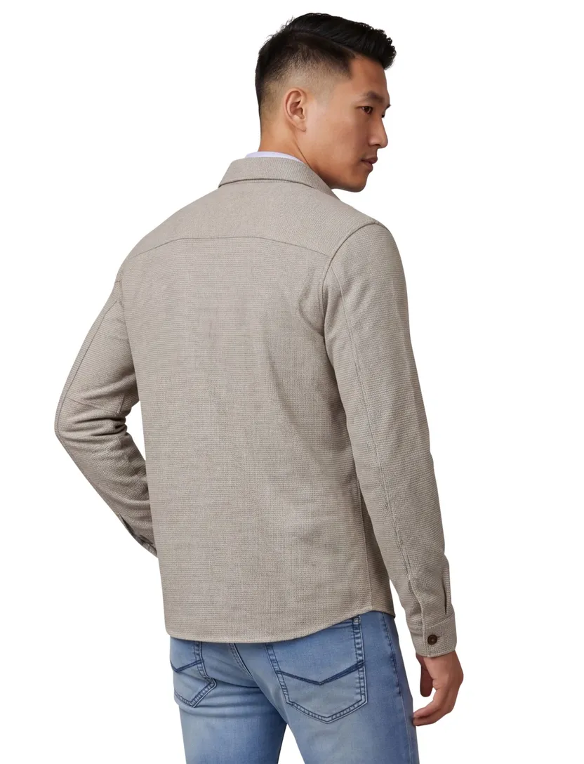 Born With Appetite overshirt khaki effen dubbele borstzak