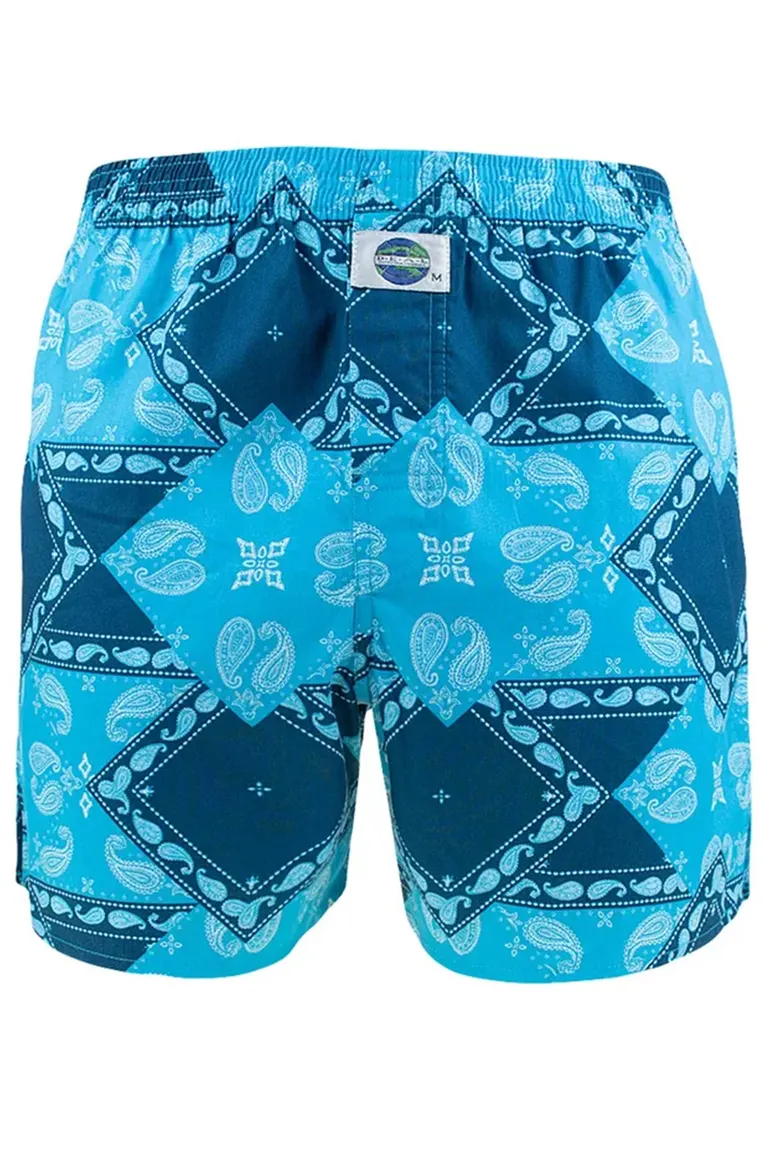 Deal boxershort blauw geprint paisley katoen