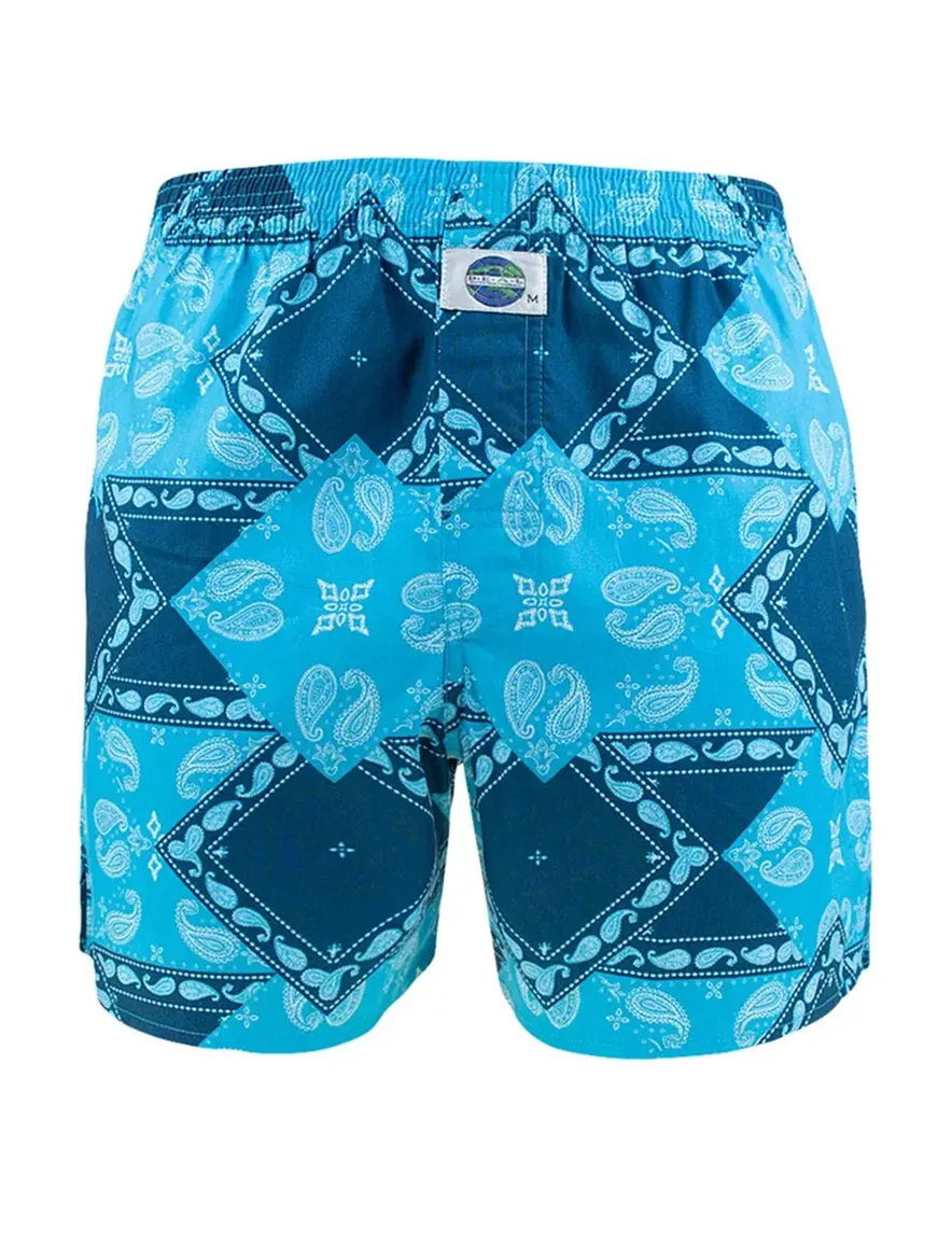 Deal boxershort blauw geprint paisley katoen