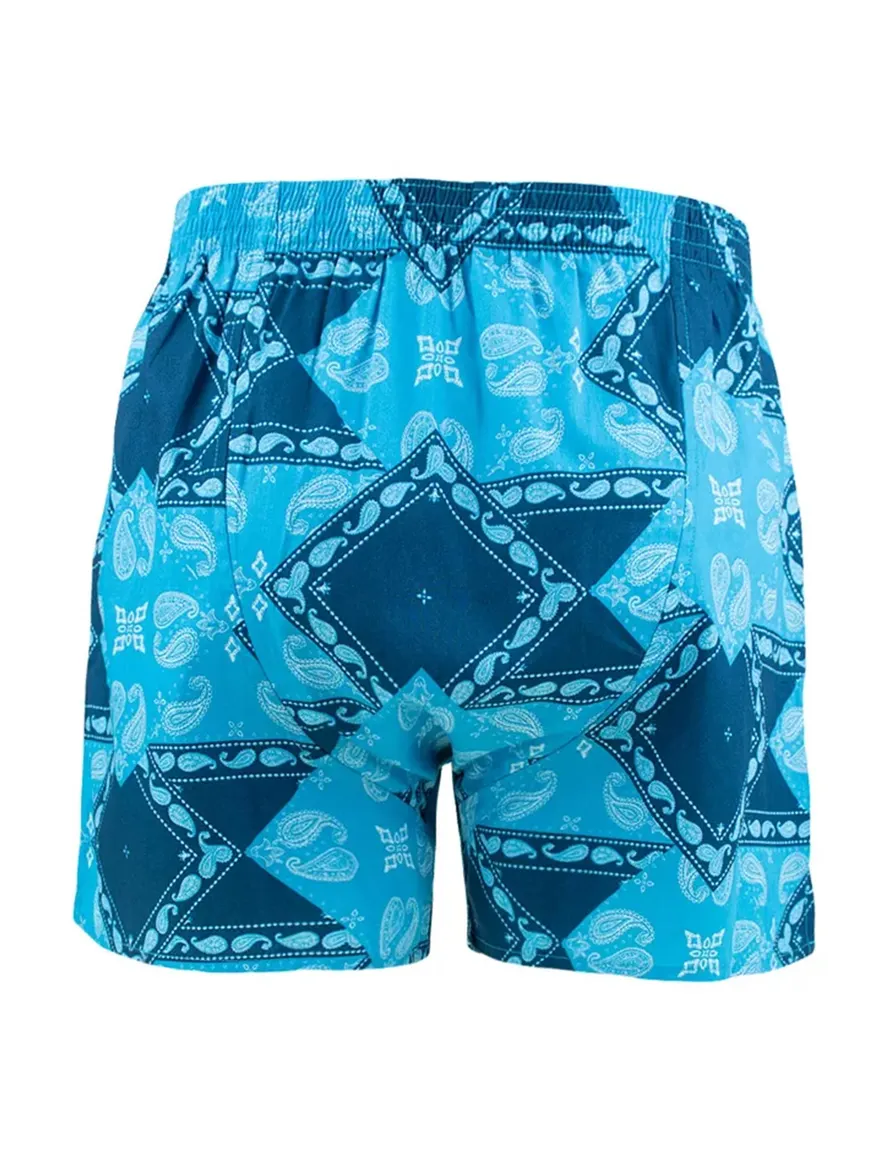 Deal boxershort blauw geprint paisley katoen