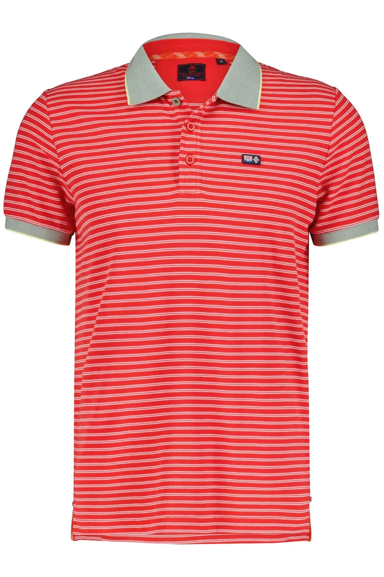 New Zealand poloshirt Ourauwhare rood gestreept
