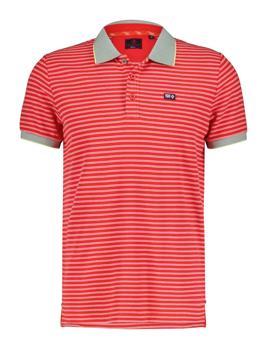 New Zealand poloshirt Ourauwhare rood gestreept