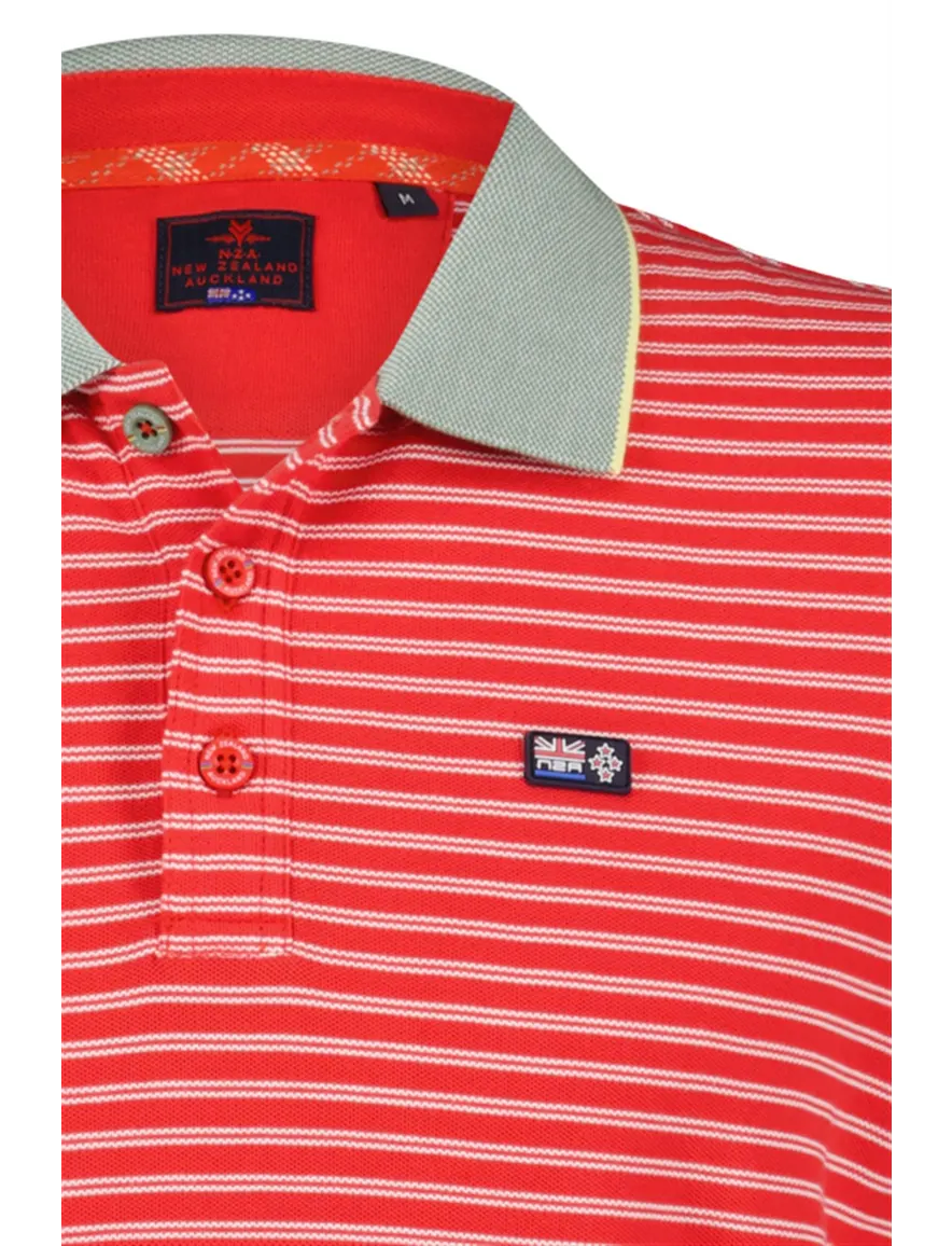 New Zealand poloshirt Ourauwhare rood gestreept