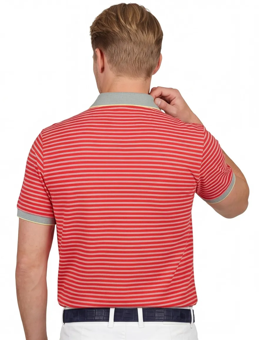 New Zealand Ourauwhare poloshirt normale fit rood gestreept