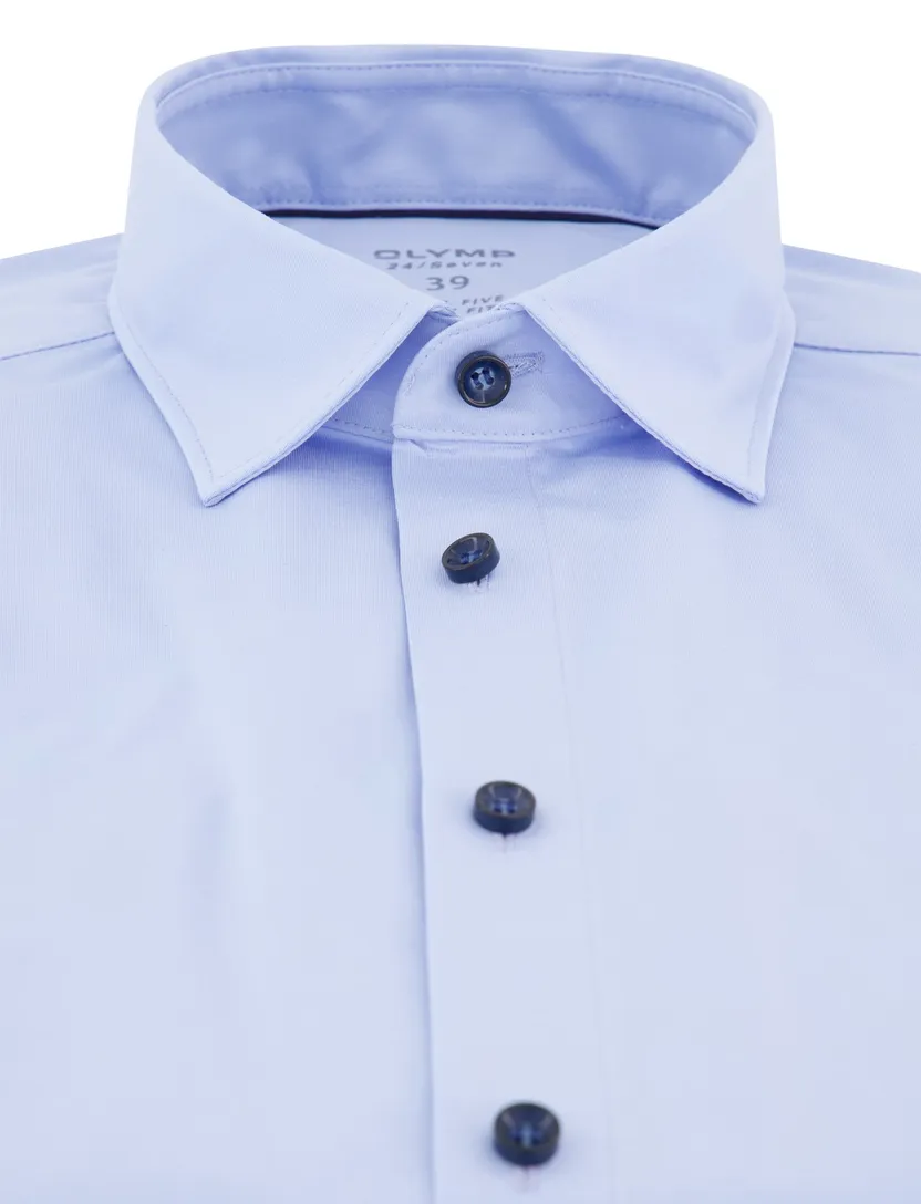 Olymp overhemd body fit lichtblauw semi-wide collar