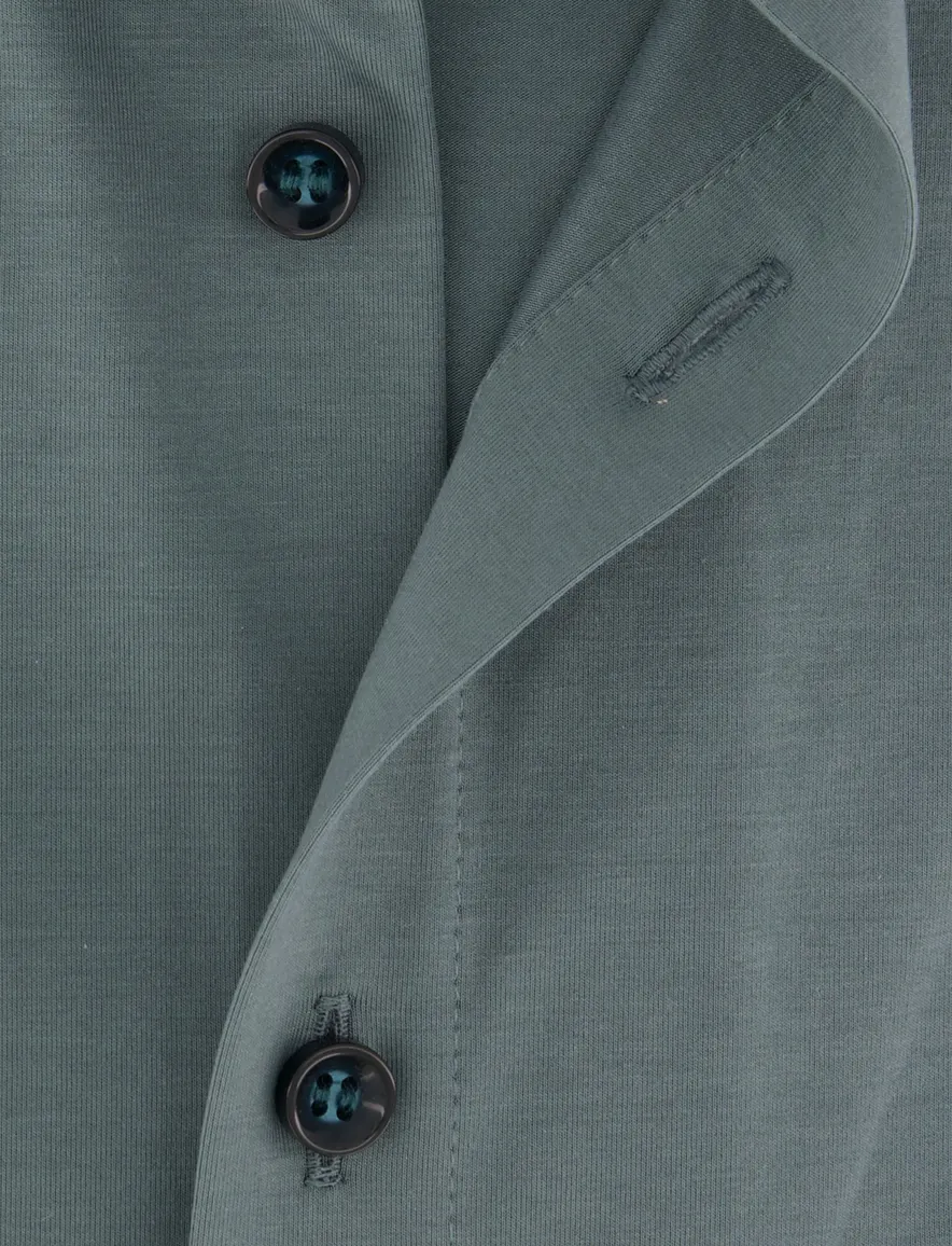 Olymp overhemd groen stretch jersey