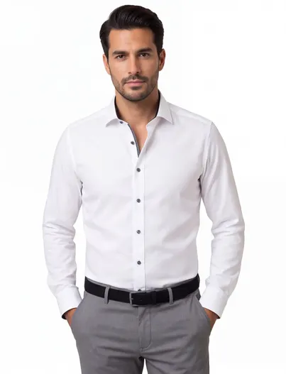 Olymp Olymp overhemd Level Five ml 7 body fit wit Comfort Stretch katoen